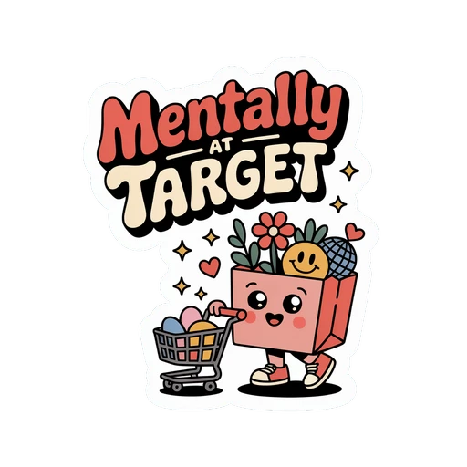 Mentally at Target Groovy Shopping Bag Vinyl Sticker