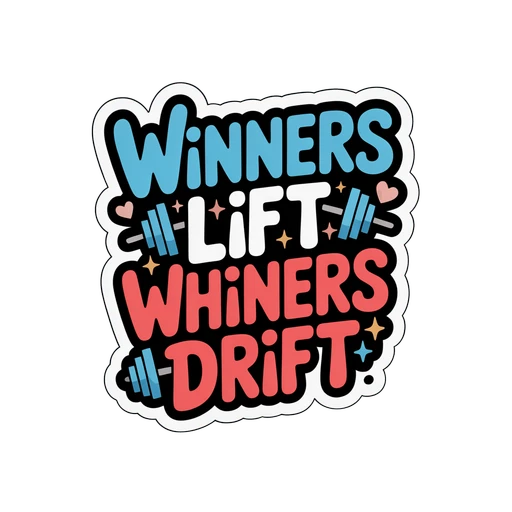 Motivational Gym Quote Winners Lift Whiners Drift Sticker