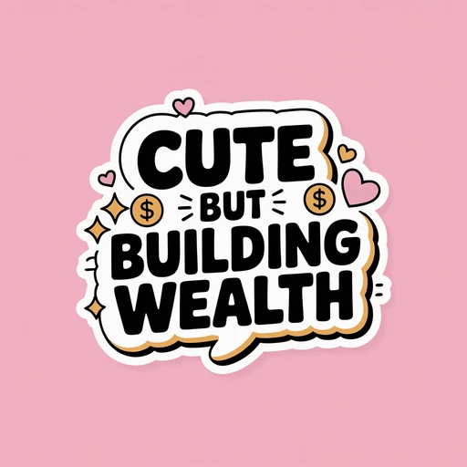 Cute But Building Wealth Motivational Sticker