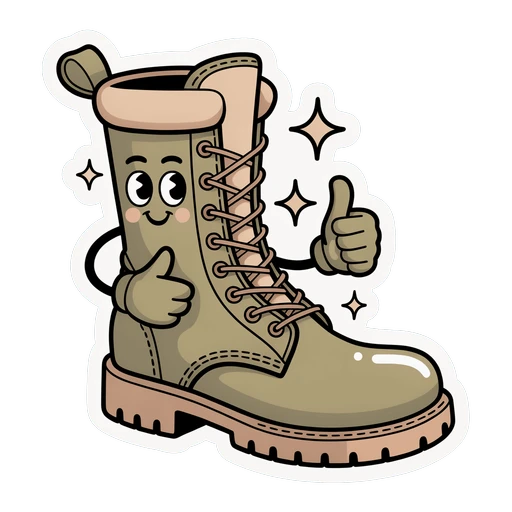 Cute Kawaii Combat Boot Vinyl Sticker