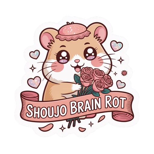Cute Shoujo Brain Rot Hamster Vinyl Sticker