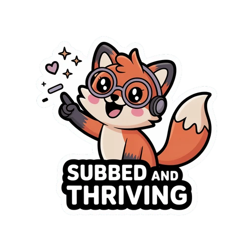Cute Gamer Fox Subbed and Thriving Sticker