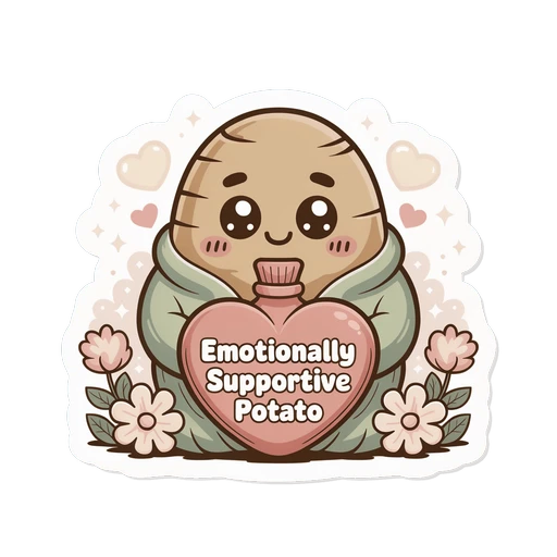 Emotionally Supportive Potato Cute Kawaii Vinyl Sticker