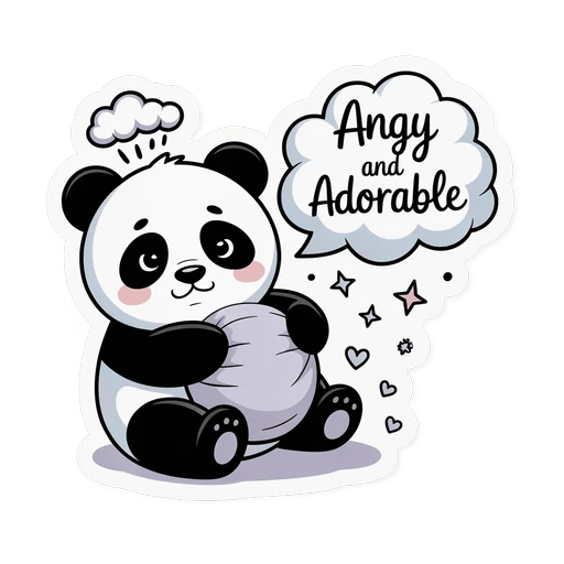 Angy and Adorable Panda Vinyl Sticker