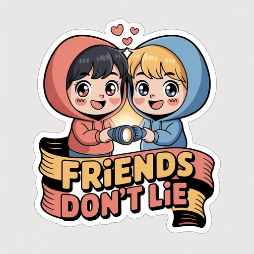 Cute Friends Don't Lie Flashlight Duo Sticker