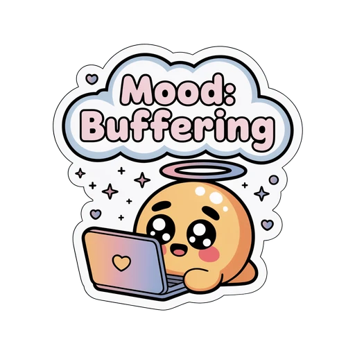 Mood Buffering Waterproof Laptop Sticker - Kawaii Emoji Vinyl Decal