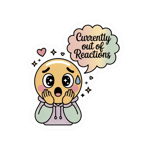 Cute Out of Reactions Emoji Speech Bubble Sticker