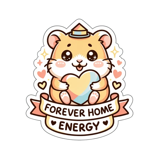 Cute Hamster Forever Home Energy Vinyl Sticker