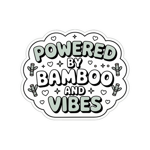 Powered by Bamboo and Vibes Cute Panda Sticker