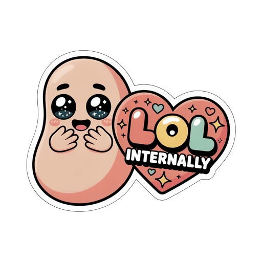 Cute LOL Internally Emoji Heart Vinyl Sticker