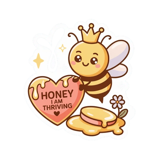 Cute Queen Bee Honey I Am Thriving Vinyl Sticker