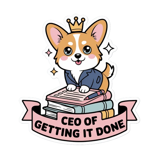 Cute Corgi CEO Of Getting It Done Sticker
