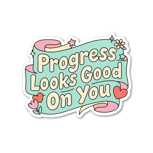 Motivational Progress Looks Good on You Sticker