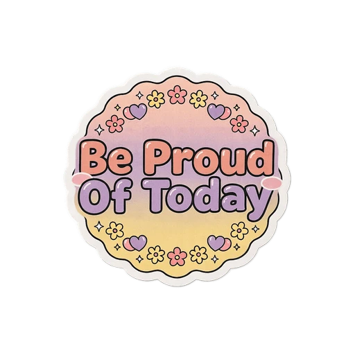Be Proud Of Today Motivational Pastel Vinyl Sticker