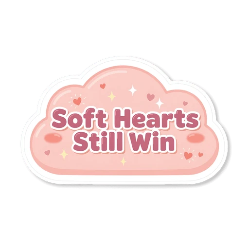 Soft Hearts Still Win Motivational Cloud Sticker