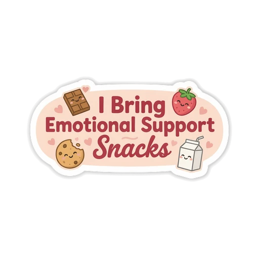 Emotional Support Snacks Cute Food Sticker