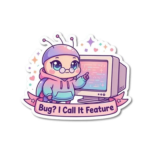 Cute Bug I Call It Feature Programmer Sticker