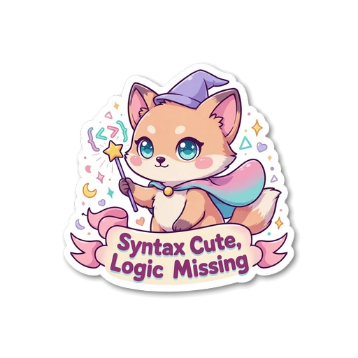 Cute Wizard Fox Coding Pun Vinyl Sticker