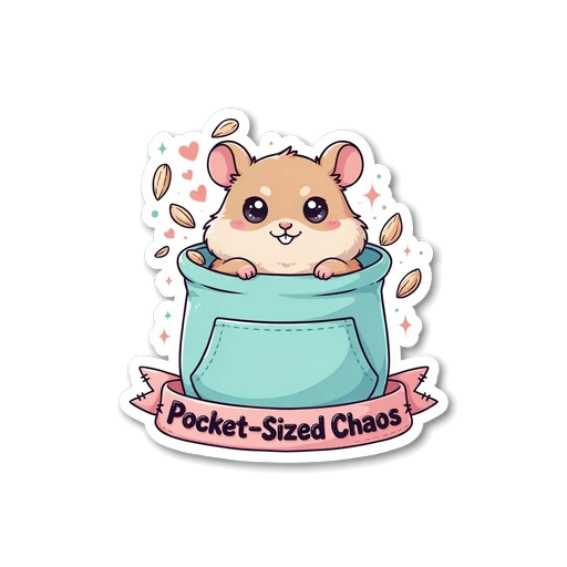 Cute Hamster in Pocket Pocket-Sized Chaos Sticker
