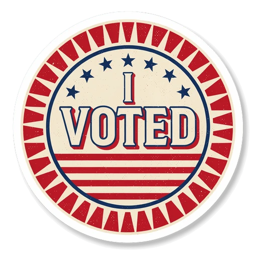 Retro I Voted Patriotic Election Vinyl Sticker