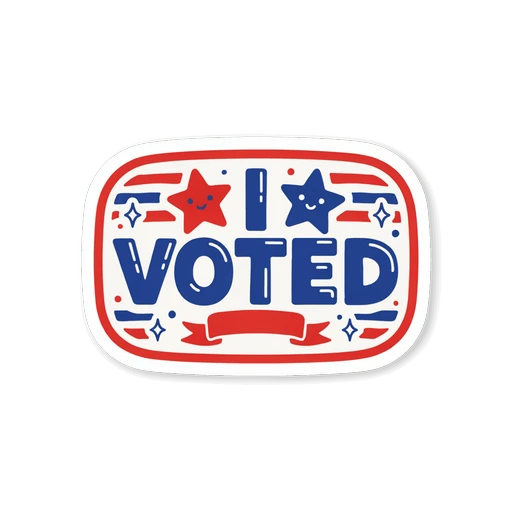 I Voted Patriotic Stars Red White Blue Sticker