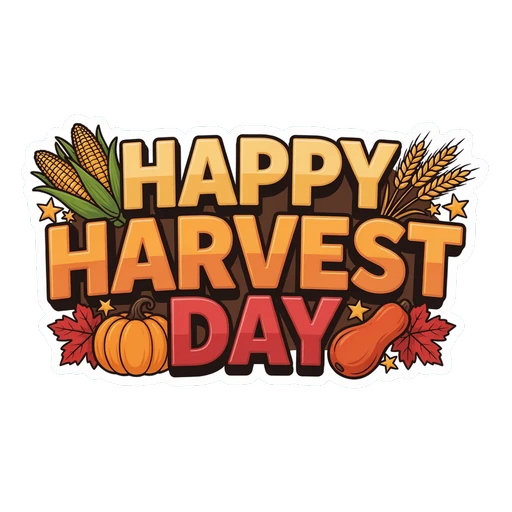 Happy Harvest Day Fall Pumpkin Autumn Sticker
