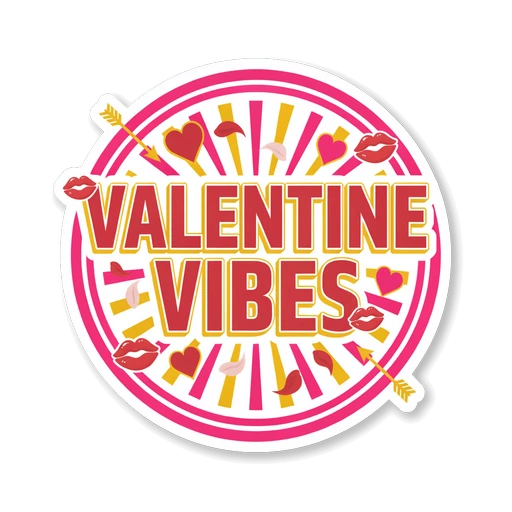 Valentine Vibes Retro Vinyl Sticker