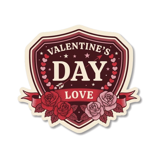 Valentine's Day Love Roses Sticker