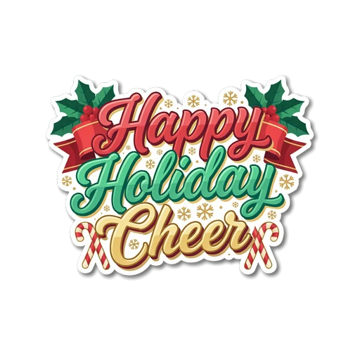 Happy Holiday Cheer Christmas Sticker