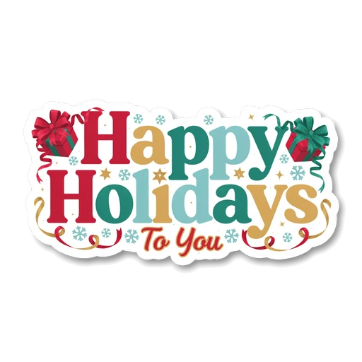 Happy Holidays To You Christmas Sticker