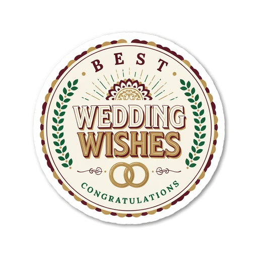 Best Wedding Wishes Congratulations Sticker