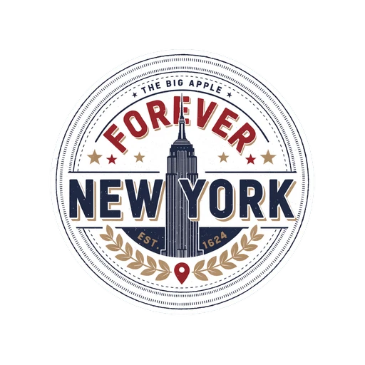 Vintage New York Badge Travel Vinyl Sticker