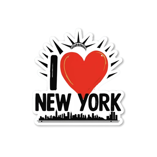 I Love New York Statue of Liberty Skyline Sticker