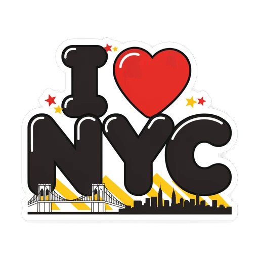 I Love NYC Skyline Travel Vinyl Sticker