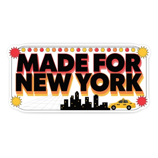 Made for New York Retro Taxi Skyline Sticker