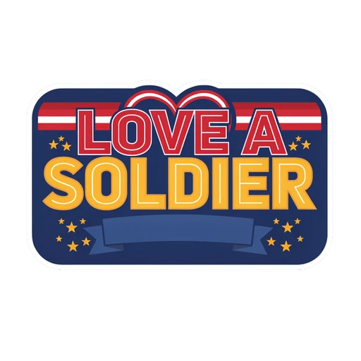 Love A Soldier Patriotic Badge Vinyl Sticker