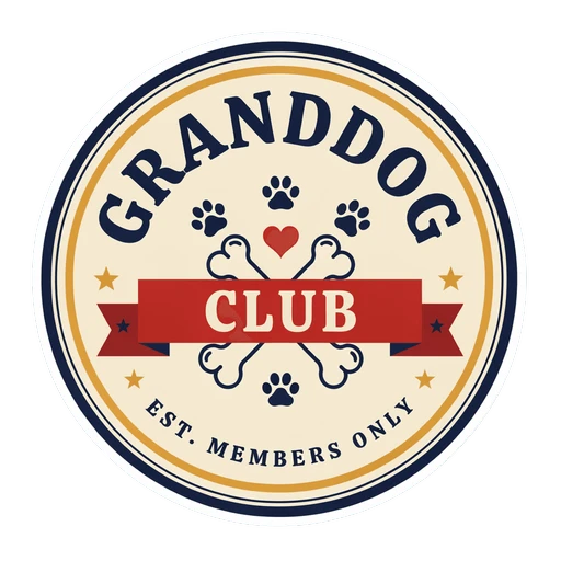 Granddog Club Badge Dog Lover Vinyl Sticker