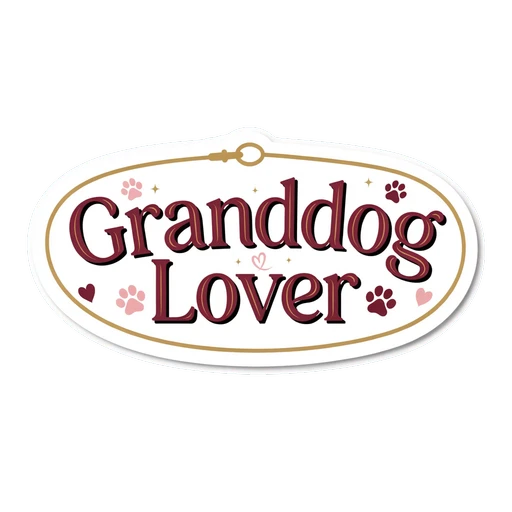 Granddog Lover Oval Dog Sticker