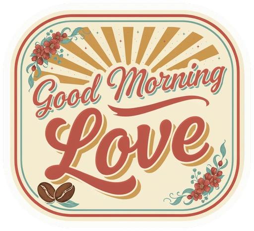 Retro Good Morning Love Vinyl Sticker