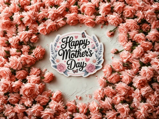 Happy Mother's Day Floral Vinyl Sticker