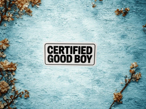 Certified Good Boy Text Vinyl Sticker