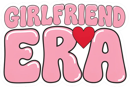 Girlfriend Era Car Decal - Pink Bubble Letter Vinyl Window Sticker