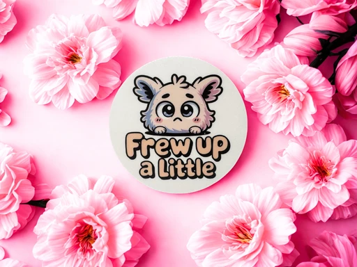 Cute Kawaii Creature with Frew Up a Little Text Sticker