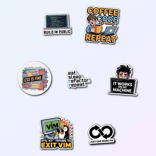  7 Funny Programmer Sticker Pack