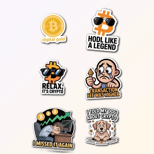 6 Funny Crypto Sticker Pack