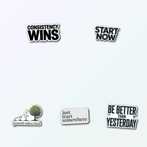 5 Quote Vinyl Stickers Pack