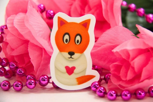 Fox Heart Vinyl Sticker for Laptop, Phone & Journal
