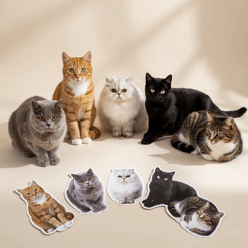 Custom Cat Stickers - Personalized Vinyl Cat Photo Decals